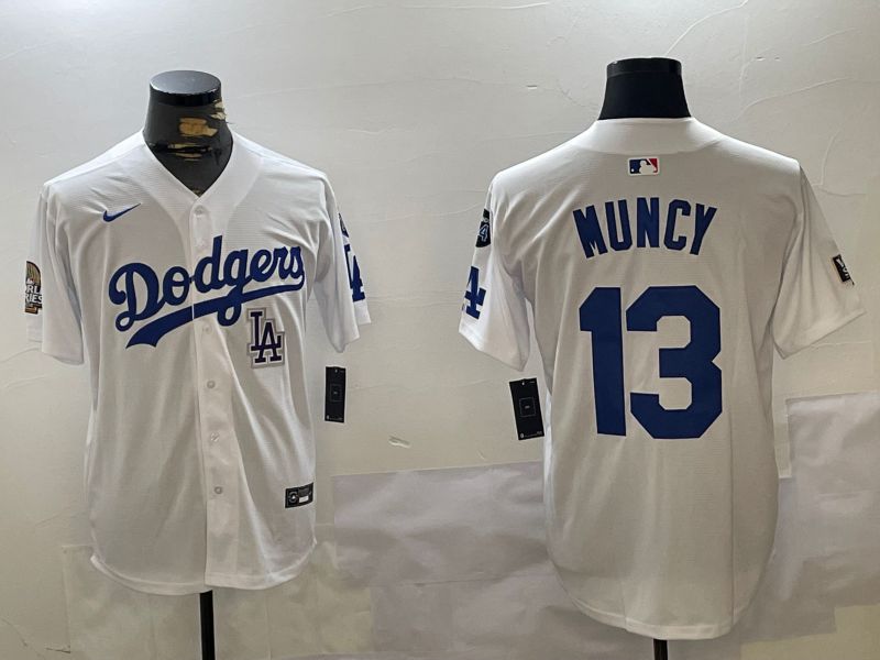 Men Los Angeles Dodgers #13 Muncy White Game 2024 Nike MLB Jersey style 11204